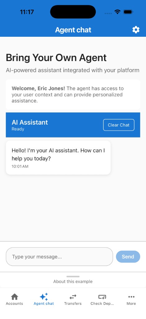 Sample feature running in the mobile sandbox