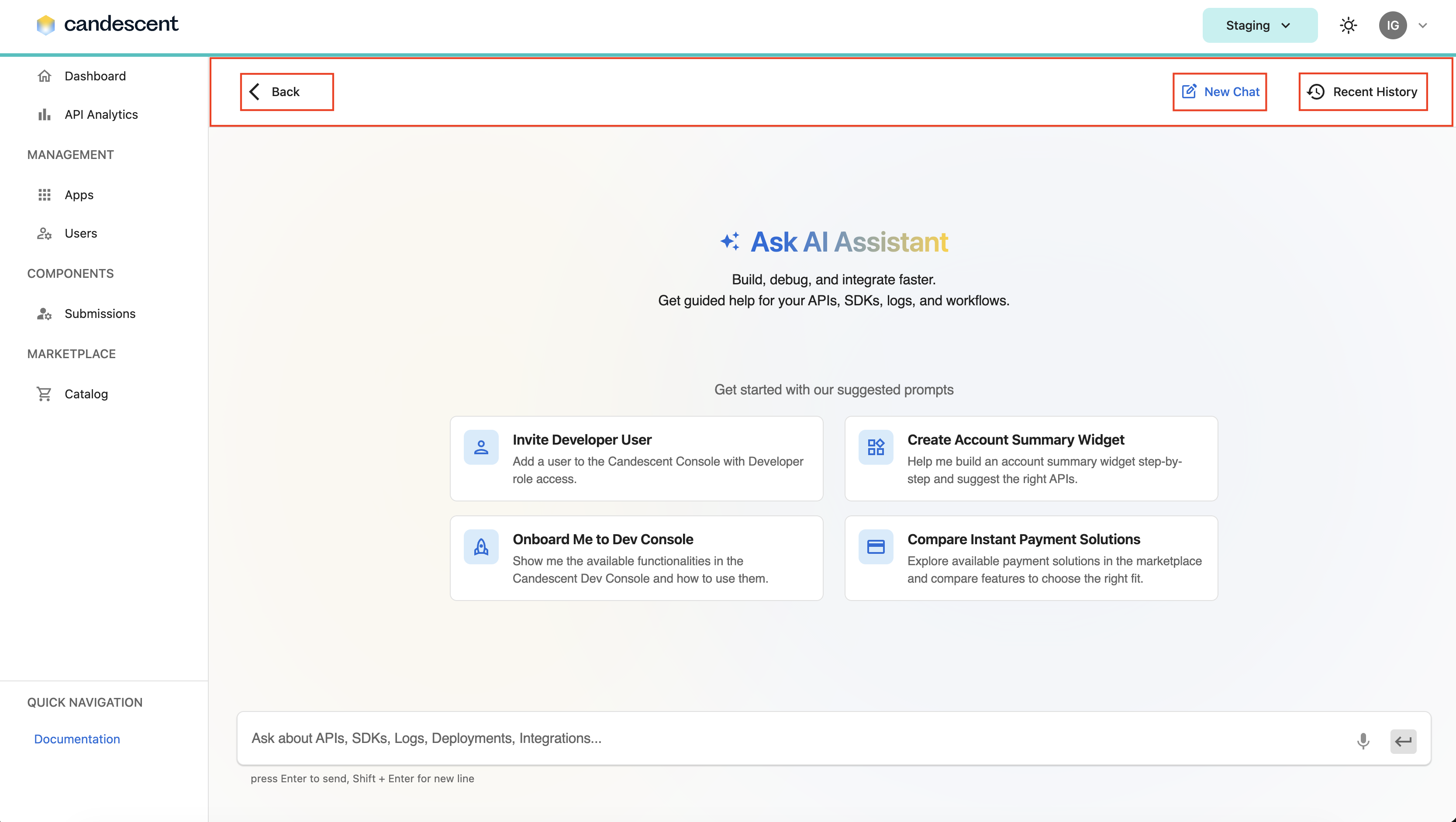 Toolbar actions